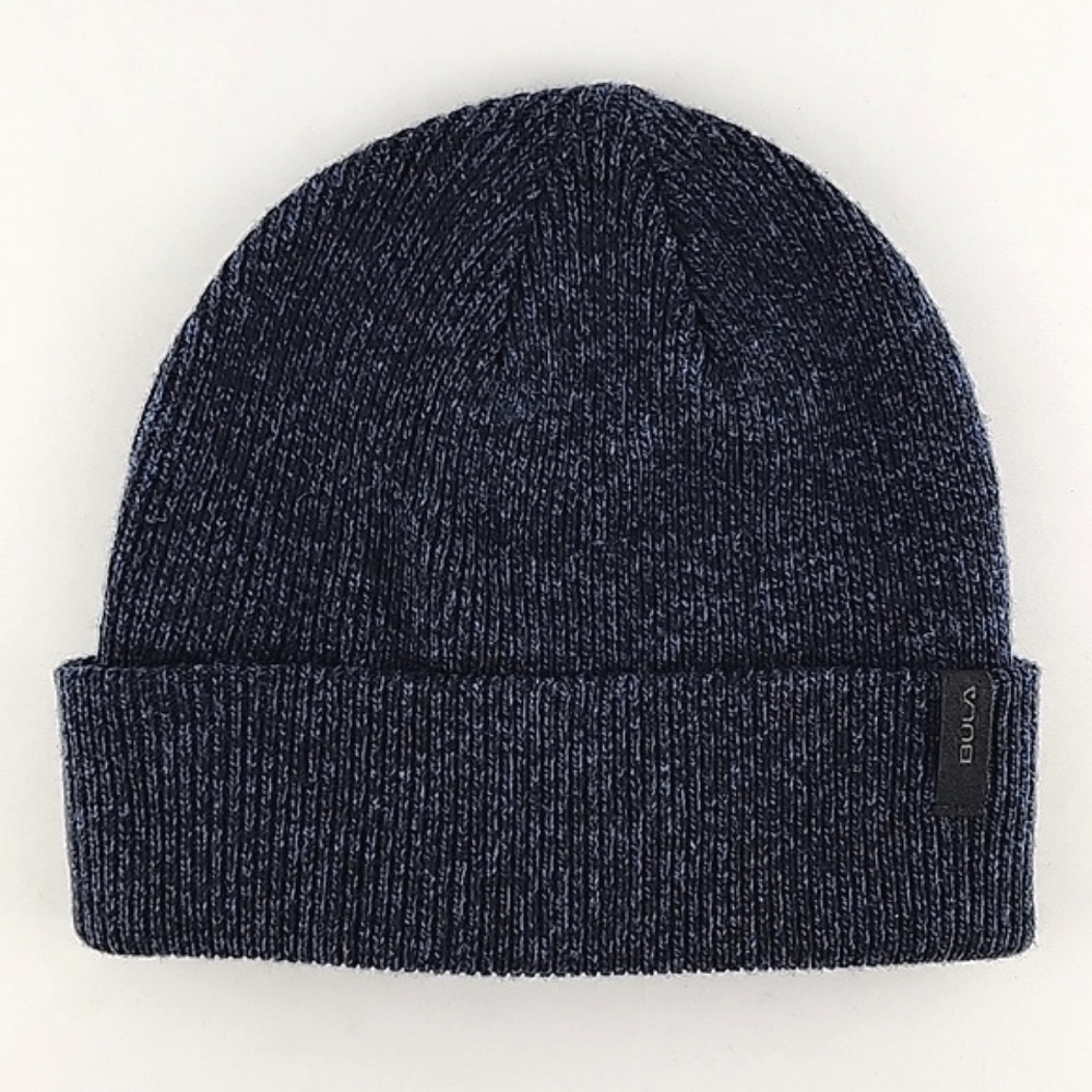 NWT BULA Unisex Merino Wool Blend Hat Beanie Double Layer Navy Blue OS